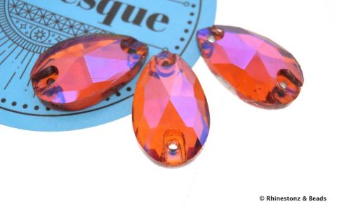 Arabesque Sew-On Teardrop Art 3230 Sunset AB 18mm